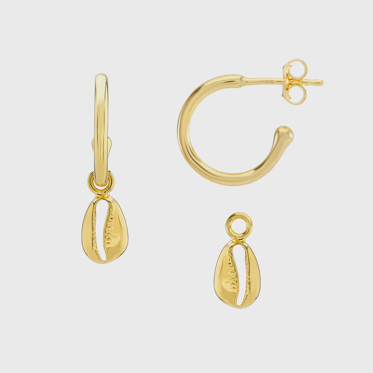 Manhattan Moka Gold Shell Interchangeable Earrings