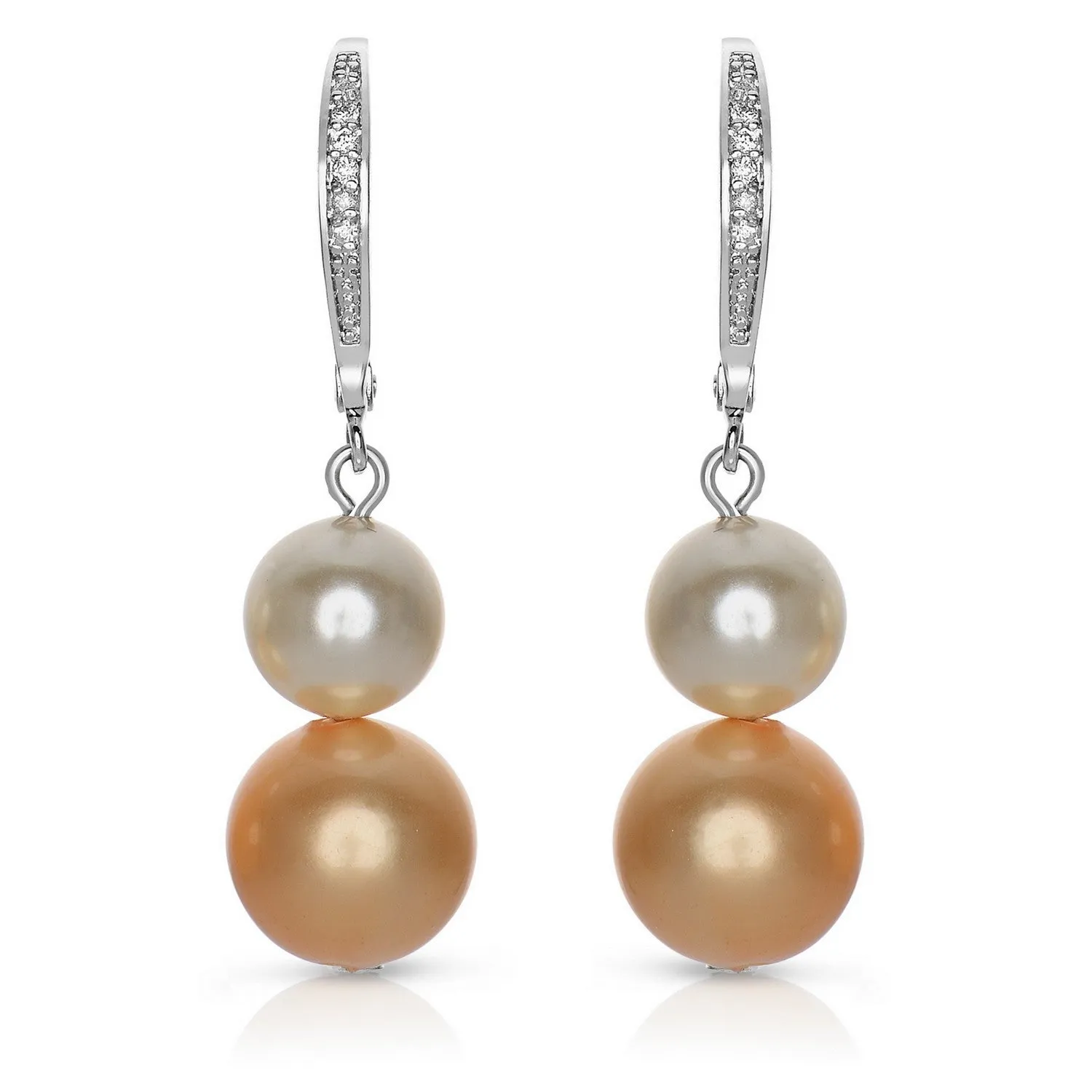 Marguerite Pearl And Cubic Zirconia Drop Earrings