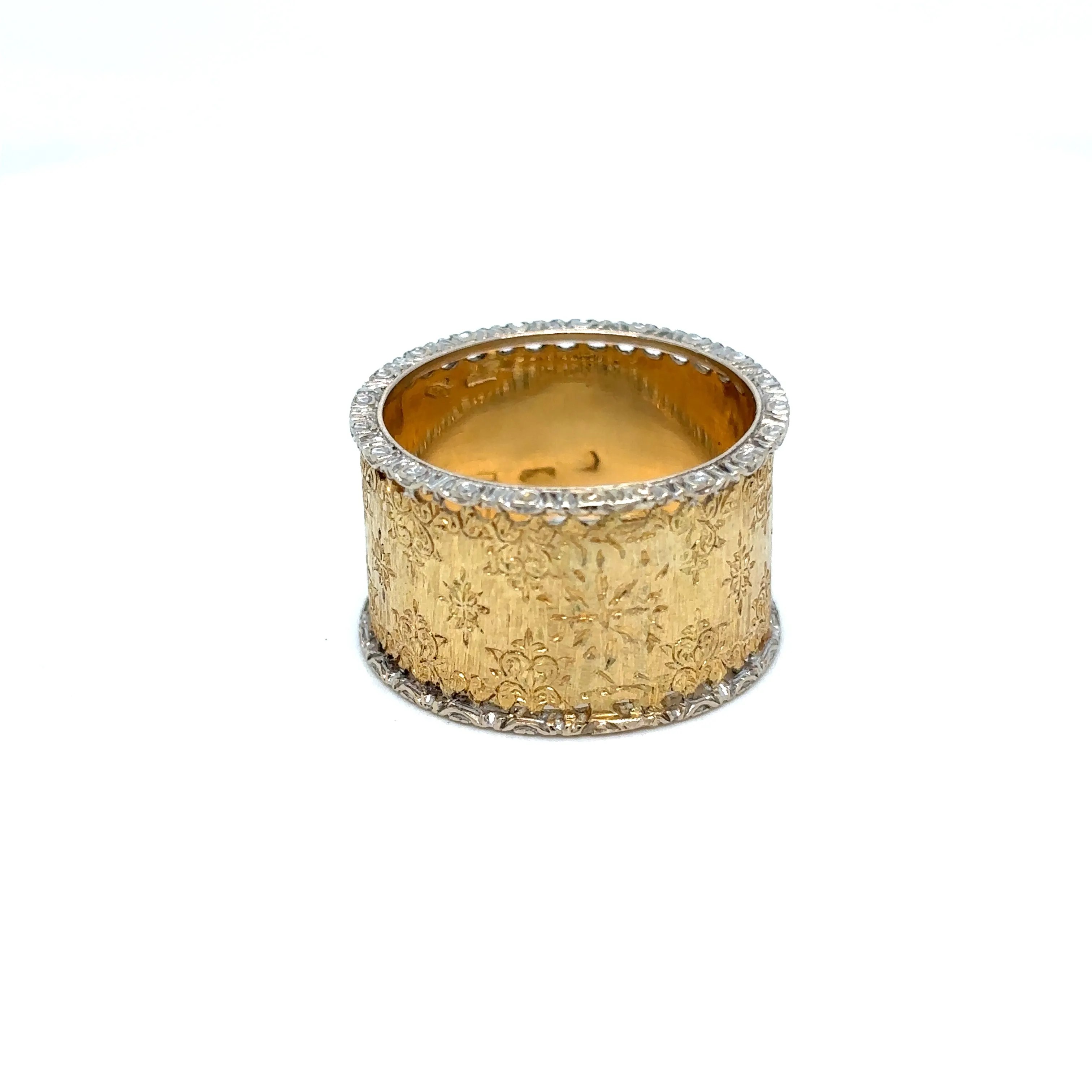 Mario Buccellati Engraved Gold Band Ring ca 1960s