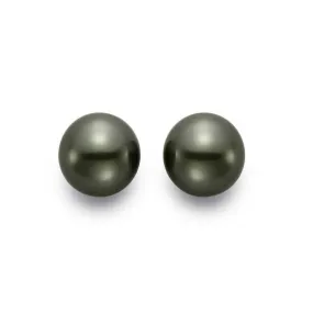 Mastoloni 9-9.5MM Black Tahitian Pearl Stud Earrings in 14K White Gold