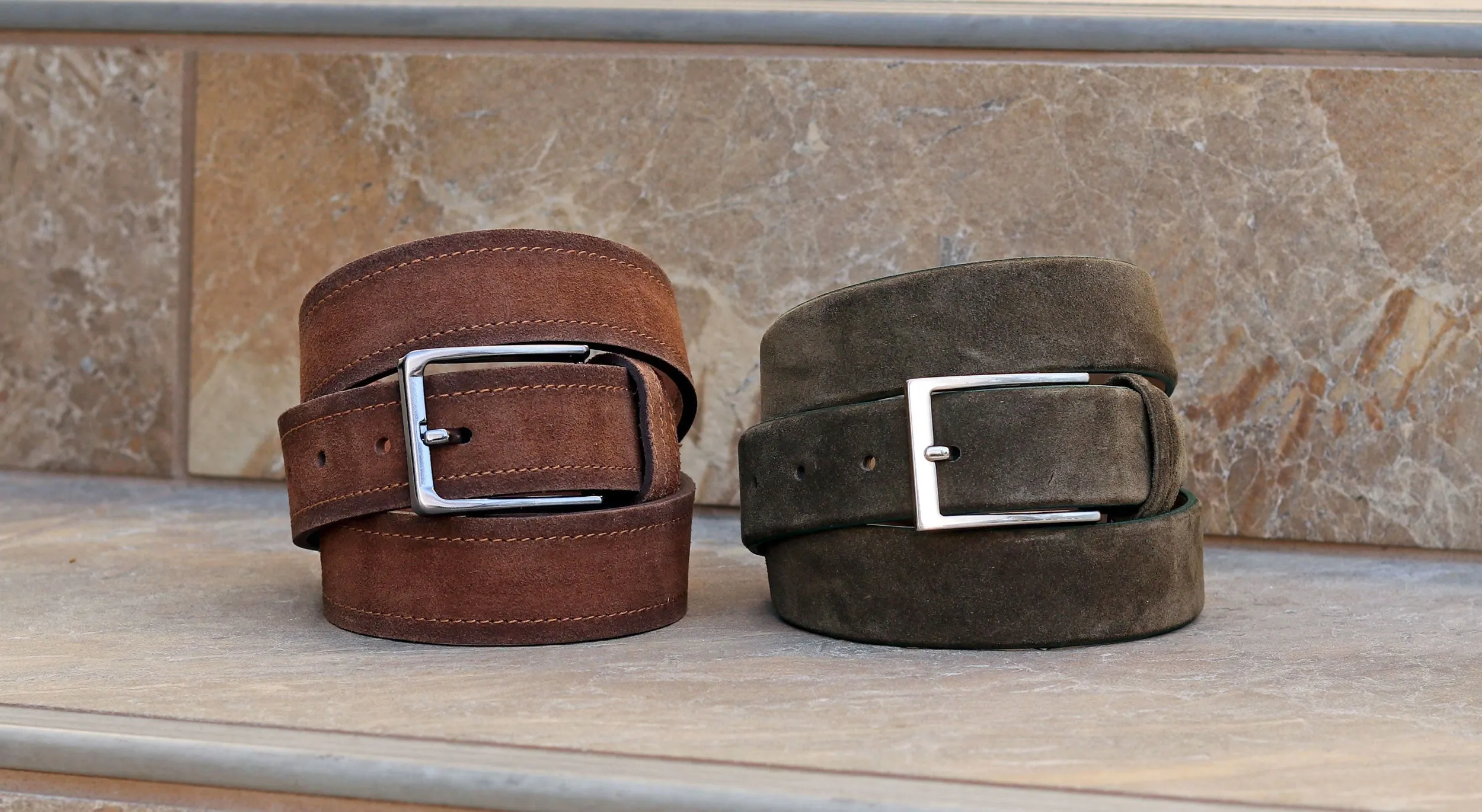 Maurice Suede Belt Brown