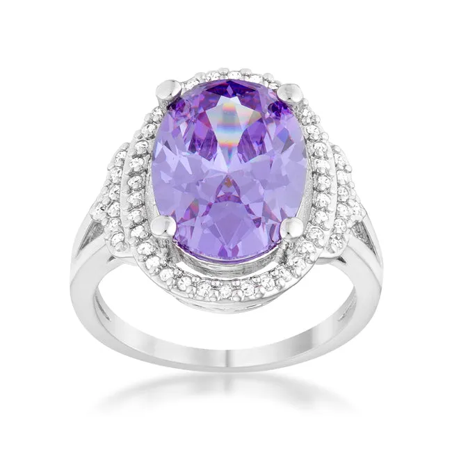 Melanie Oval Amethyst CZ Cocktail Ring | 7ct