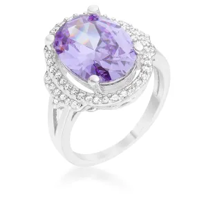 Melanie Oval Amethyst CZ Cocktail Ring | 7ct