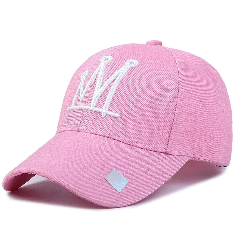 Men Outdoor sport fashion sun Hats Women polyester crown of kings embroidery Adjustable Baseball Cap Sun Protection Snapback cap