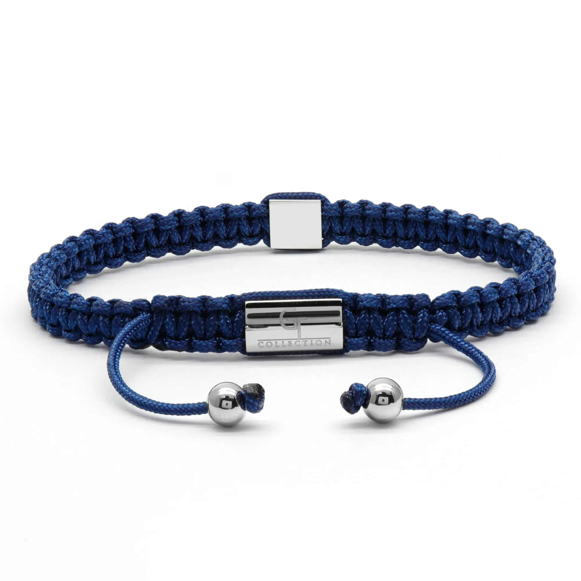 Men's Blue Bracelet - Silver Pyramid with Zircon