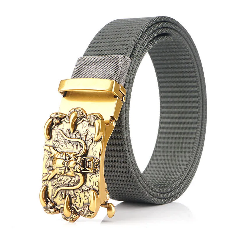 Men's Casual Dragon Decor Nylon Belt