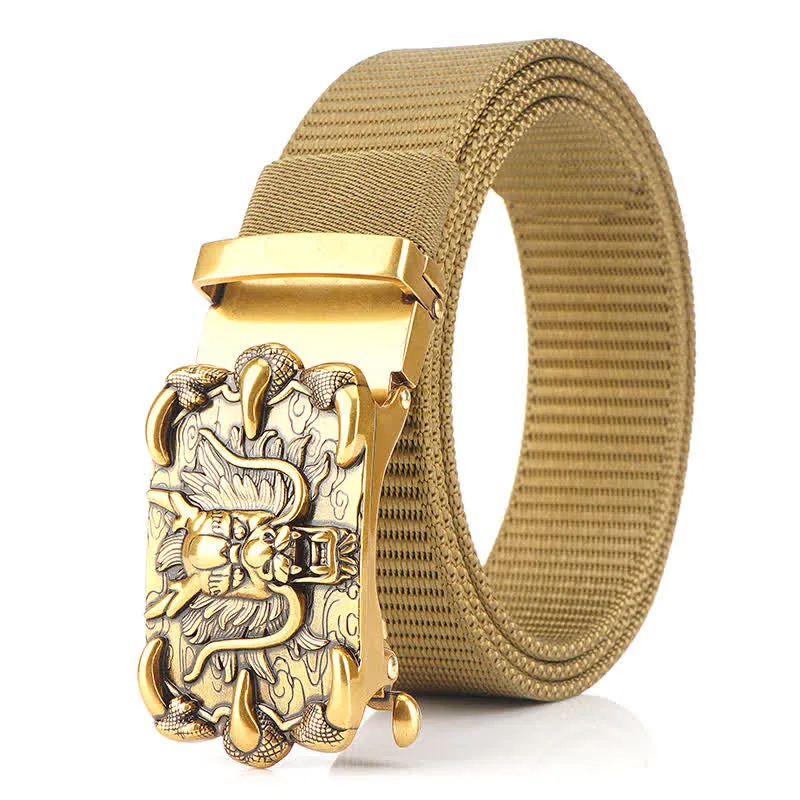 Men's Casual Dragon Decor Nylon Belt