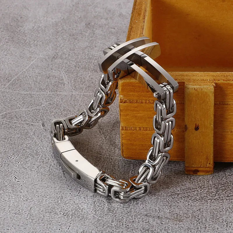 Men's Classic Stainless Steel Cross Bracelet - Creative Titanium Steel Jewelry