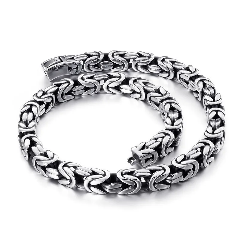 Men's Creative Woven Titanium Steel Bracelet & Domineering Necklace - Planderful Everyday Genie Collection