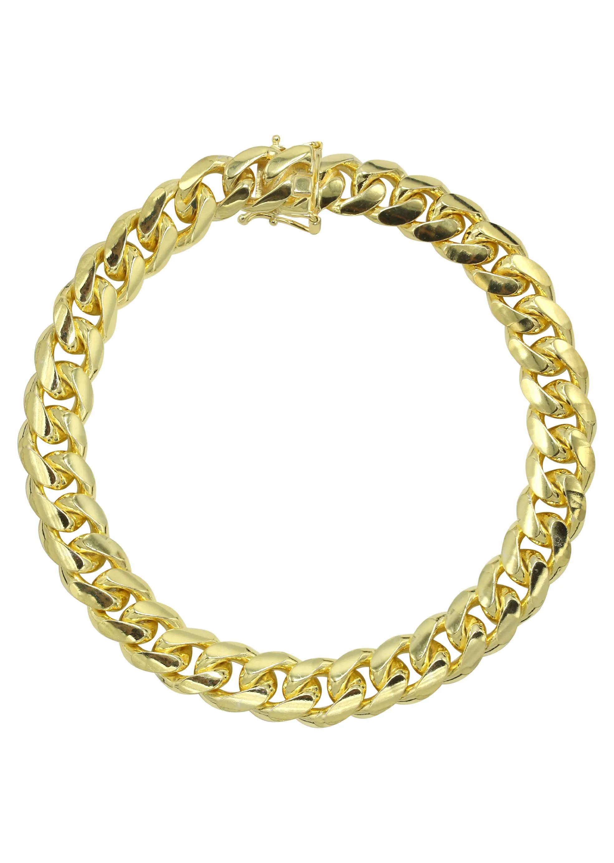 Mens Gold Solid Miami Cuban Link Bracelet | 6MM