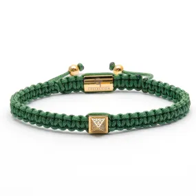 Men's Green Bracelet - Golden Pyramid with Zircon