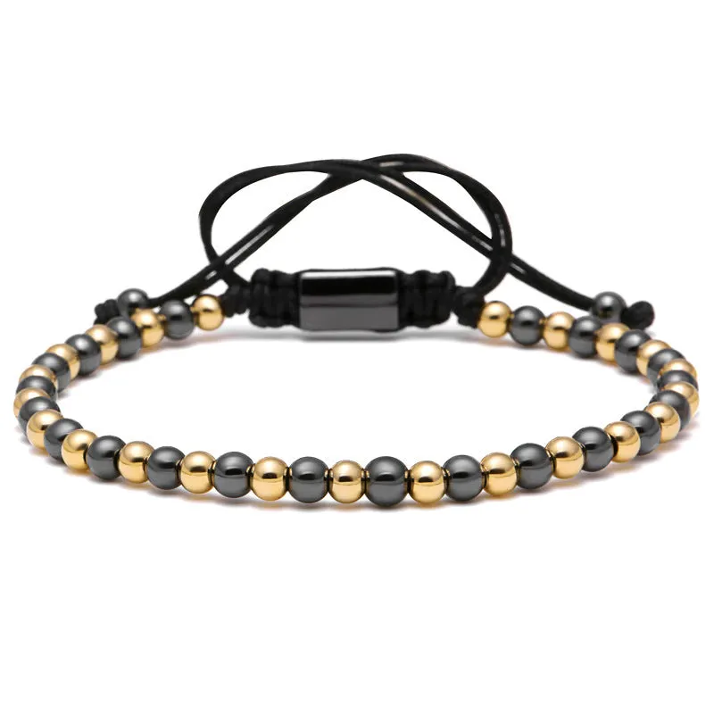 Men's Hand Braided Titanium Bead Bracelet