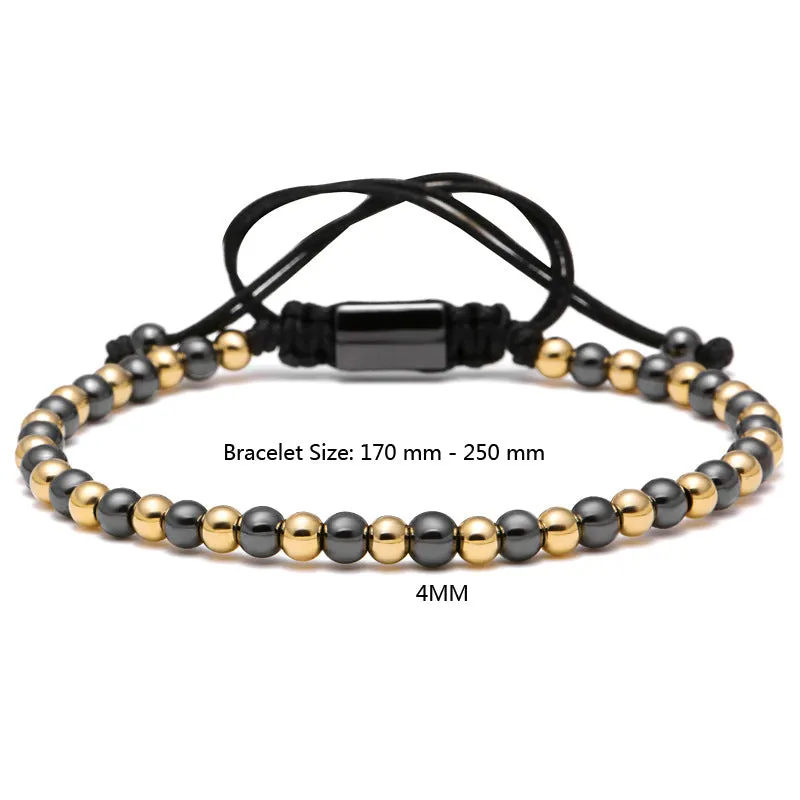 Men's Hand Braided Titanium Bead Bracelet