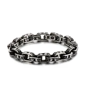 Men's Punk Skull Bracelet in Stainless Steel - Creative Locomotive Ghost Head Design, Titanium Steel Jewelry for Wholesale