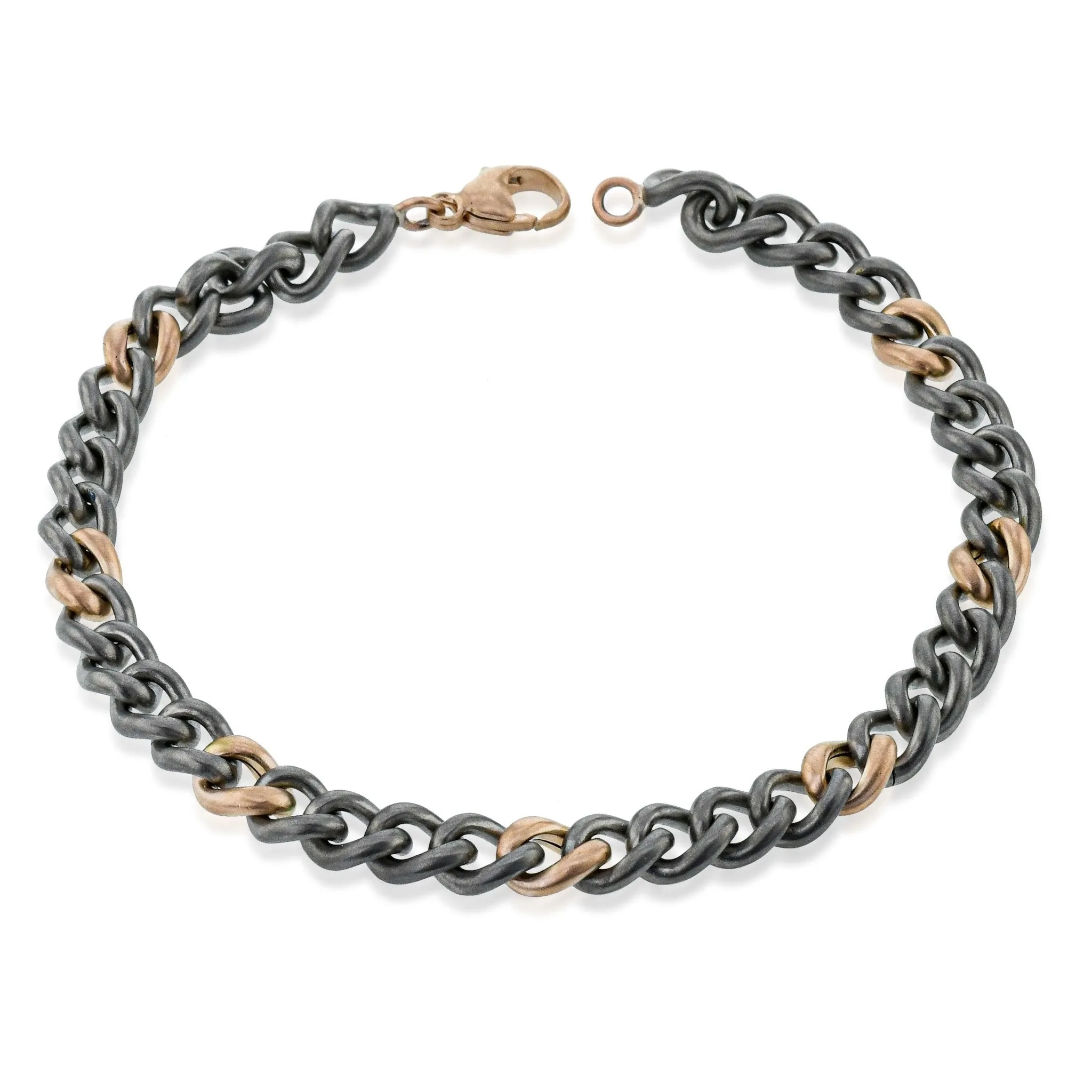 Men's Titanium Bracelet In 14k Gold