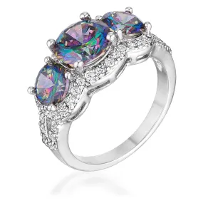 Merion Three Mystic Round Stone Trio Ring  | 6.8ct