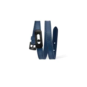 MESSIKA, MY MOVE LEATHER BRACELET, CHINA BLUE, BLACK TITANIUM