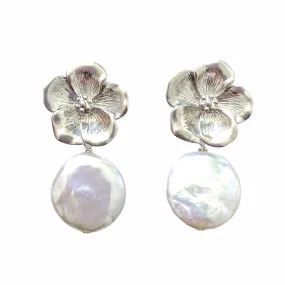 Mimi Silver & Pearl Earrings