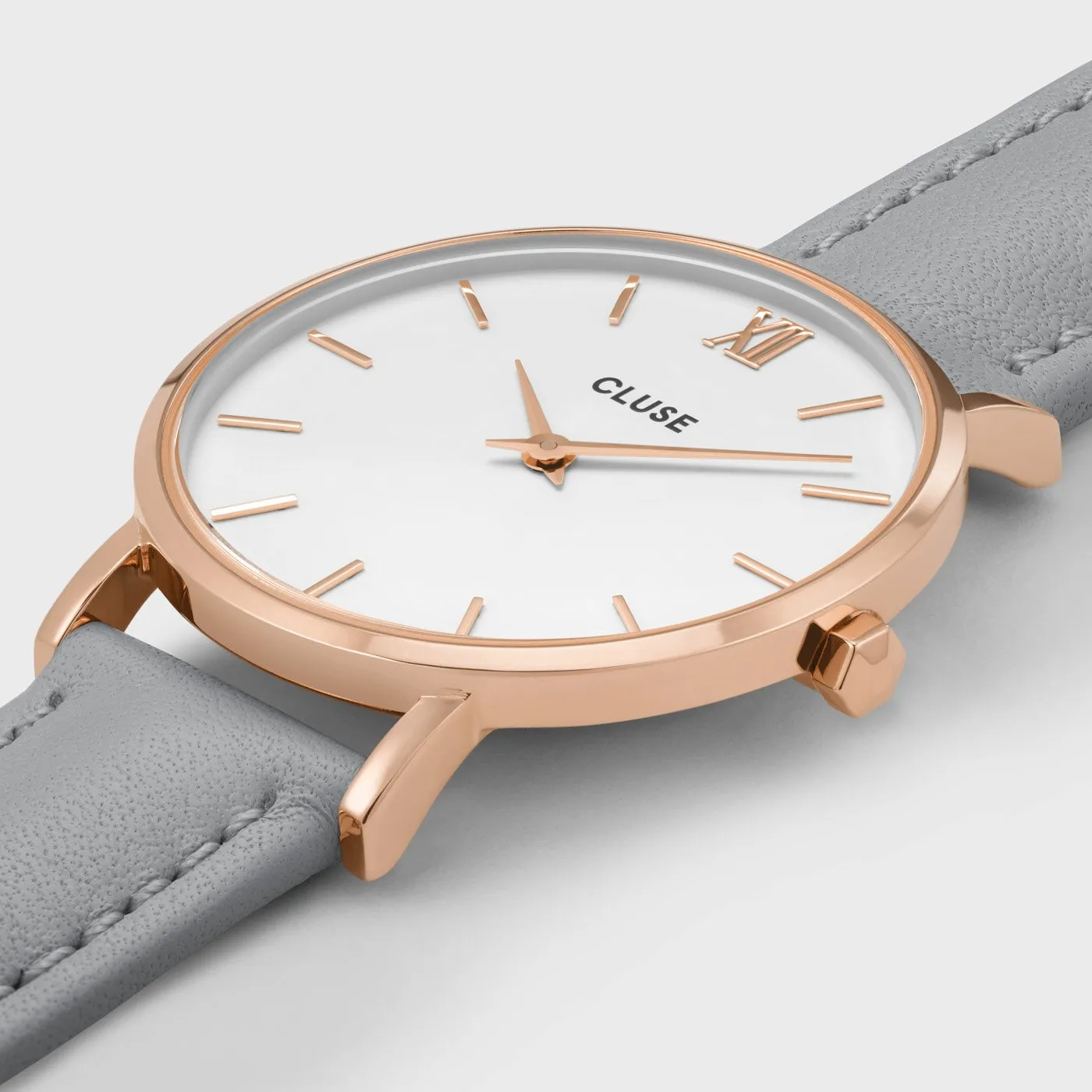 Minuit Leather Grey, Rose Gold Colour