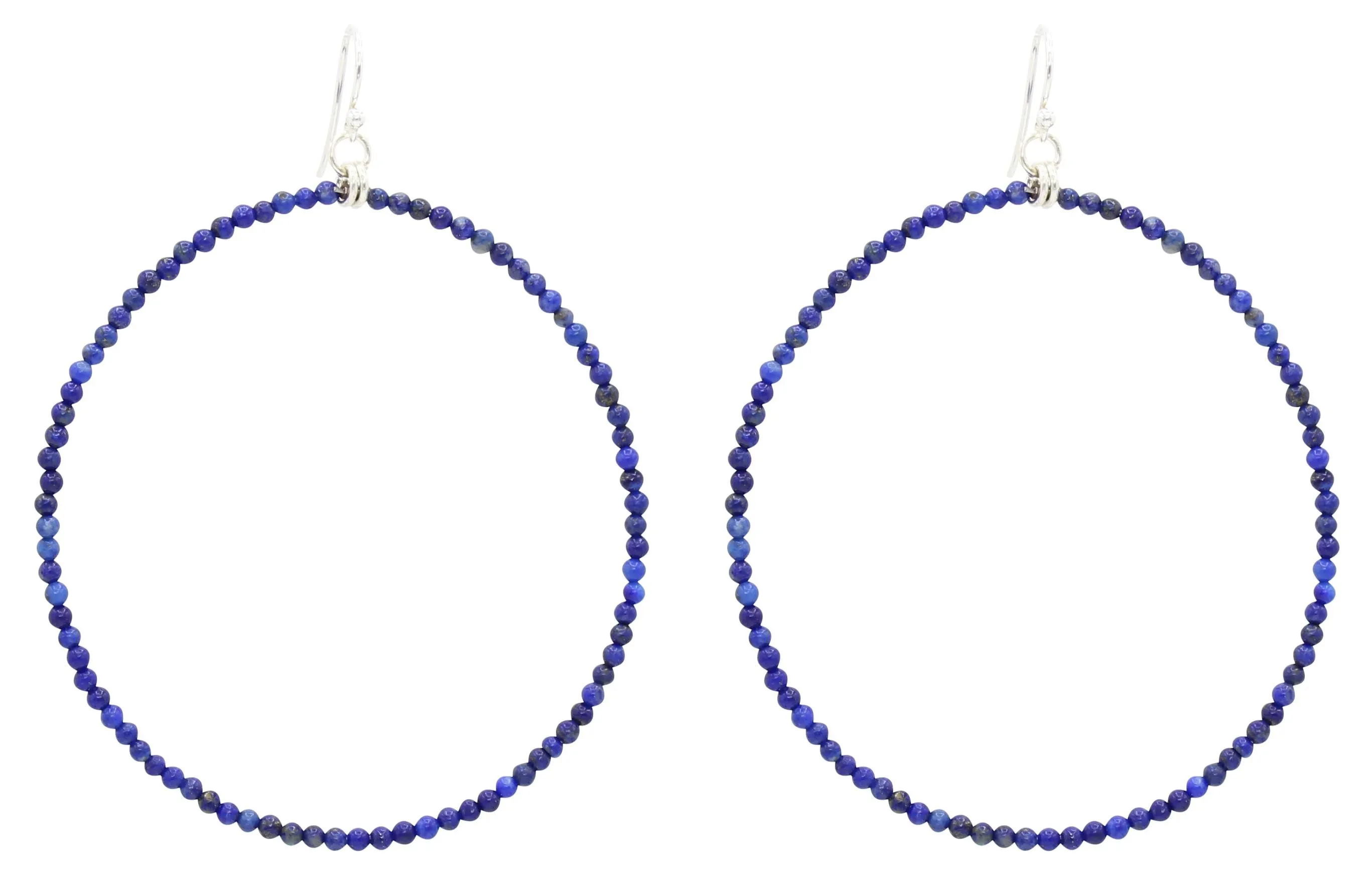 Modern Hoop LG Hand Beaded Earrings