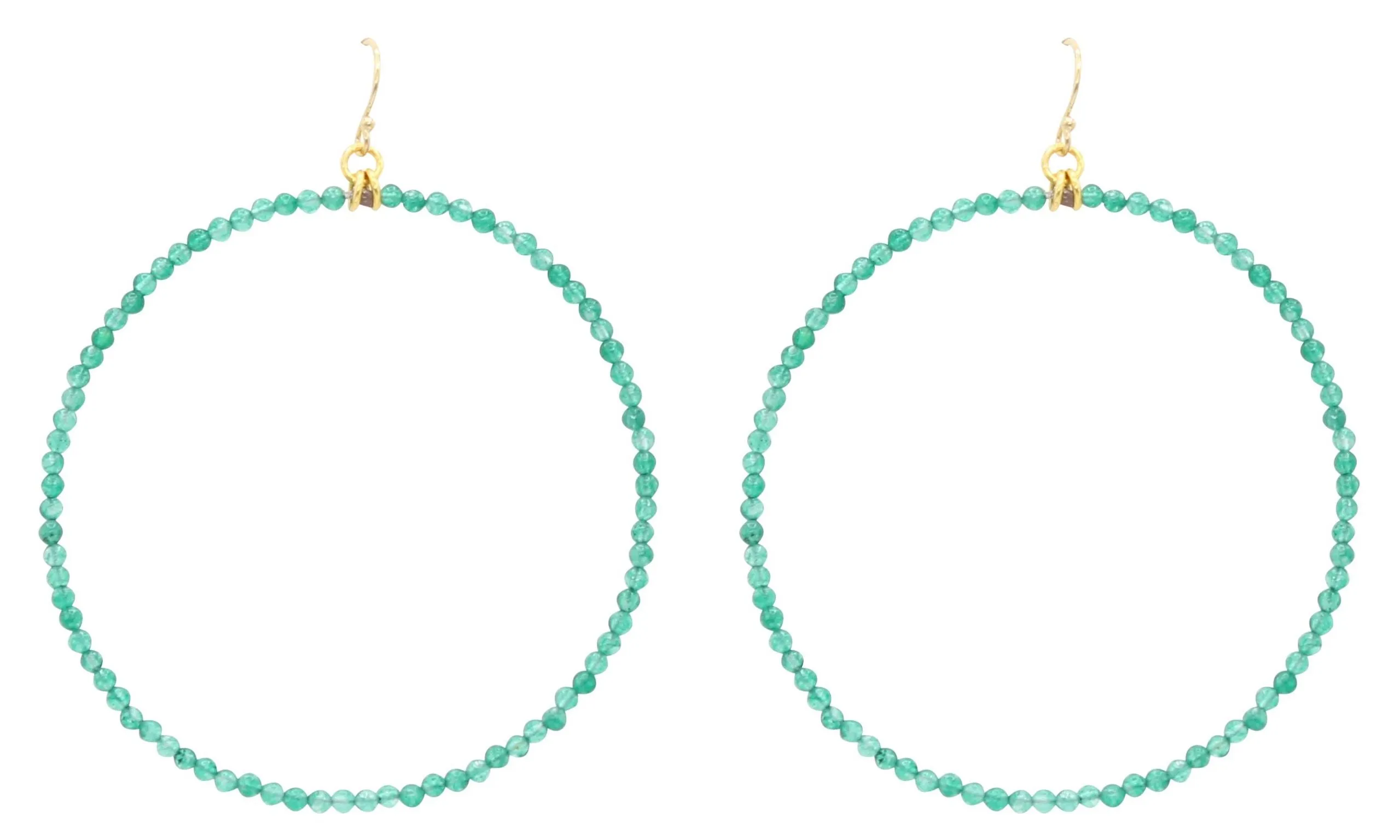 Modern Hoop LG Hand Beaded Earrings