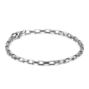 Modern Stainless Steel Plaid Bracelet for Men and Women - Personalized Titanium Steel Long Chain Jewelry