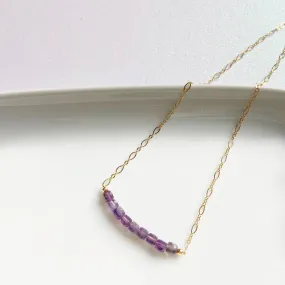 Mystic Amethyst Choker Necklace in Gold or Silver