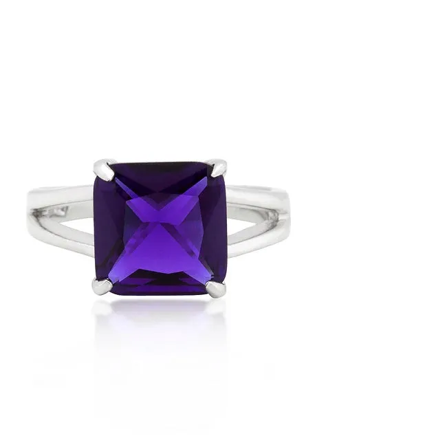 Nadine Amethyst Princess Cut Cocktail Ring | 5.6ct