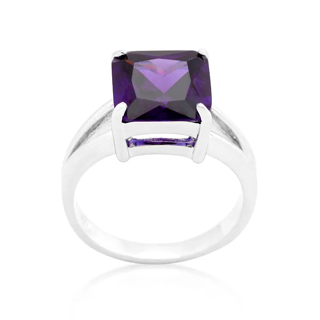 Nadine Amethyst Princess Cut Cocktail Ring | 5.6ct