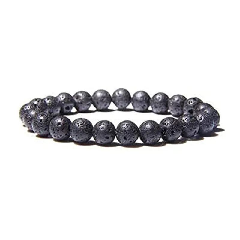 Natural Tiger Eye Volcanic Rock Agate Beads Bracelet