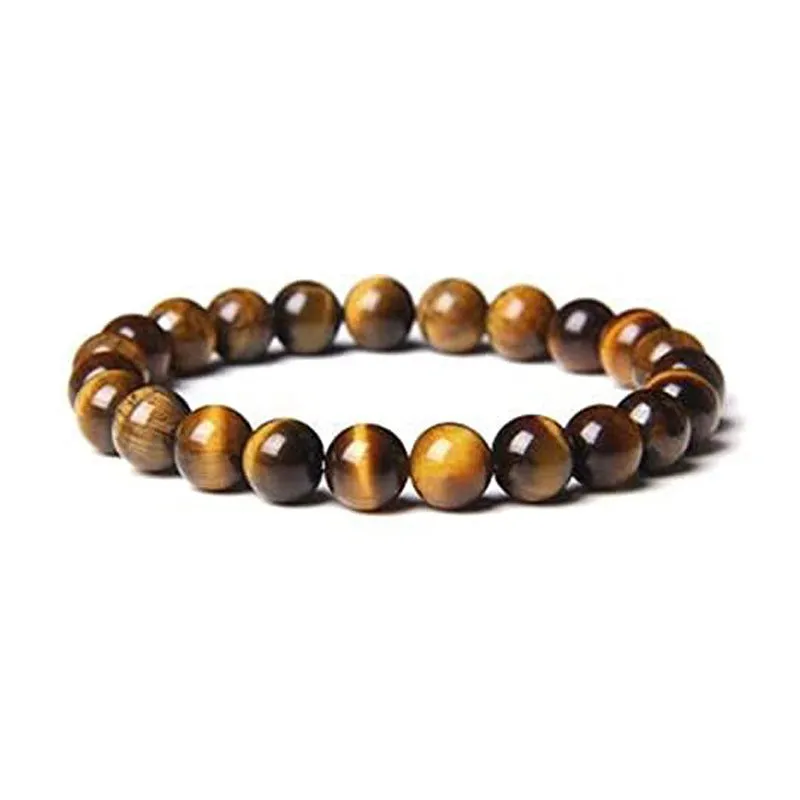 Natural Tiger Eye Volcanic Rock Agate Beads Bracelet