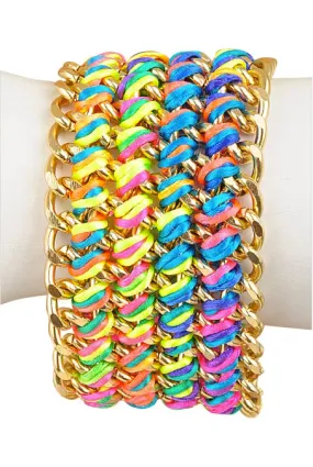 Neon Woven Chain Bracelet