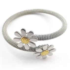 New Fashion Jewelry Bracelets For Women Stainless Steel Elastic Flower Bracelets & Bangles