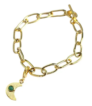 Nicoletta Basic Chain Collection Colombian Raw Emerald & 24k Gold Plated Chain