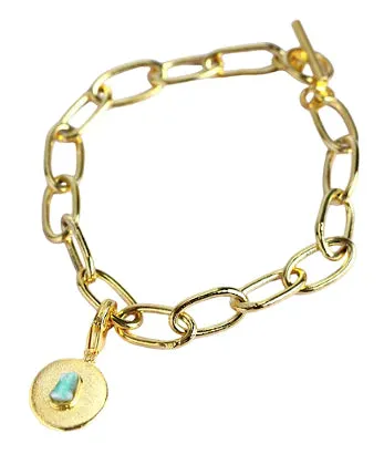 Nicoletta Basic Chain Collection Colombian Raw Emerald & 24k Gold Plated Chain