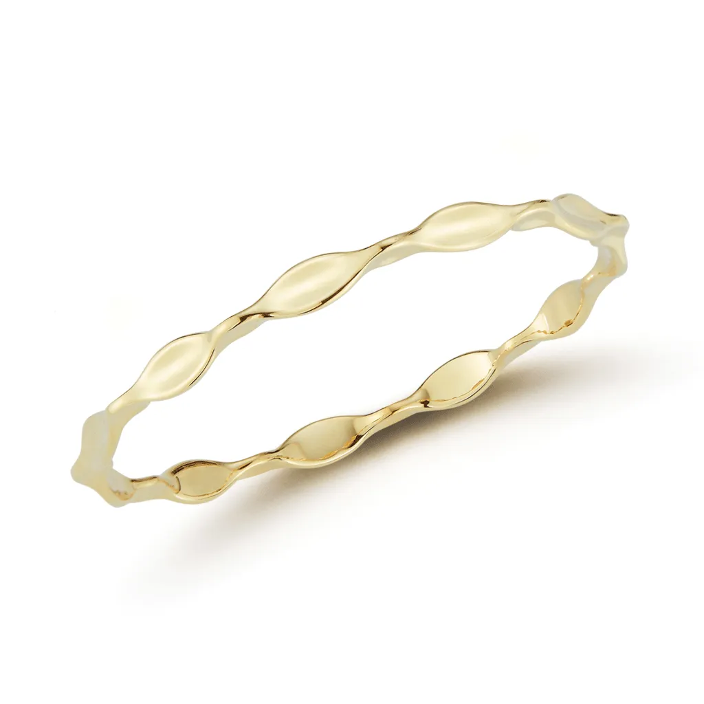 On the Edge Yellow Gold Wide Stack Bracelet