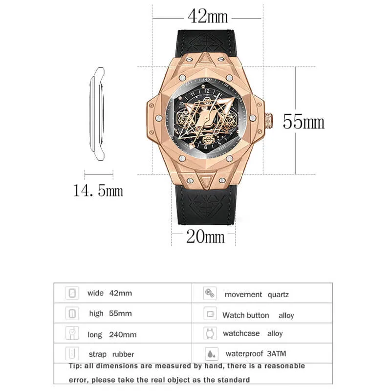 ONOLA Novelty Geometric Watch with Unique Face