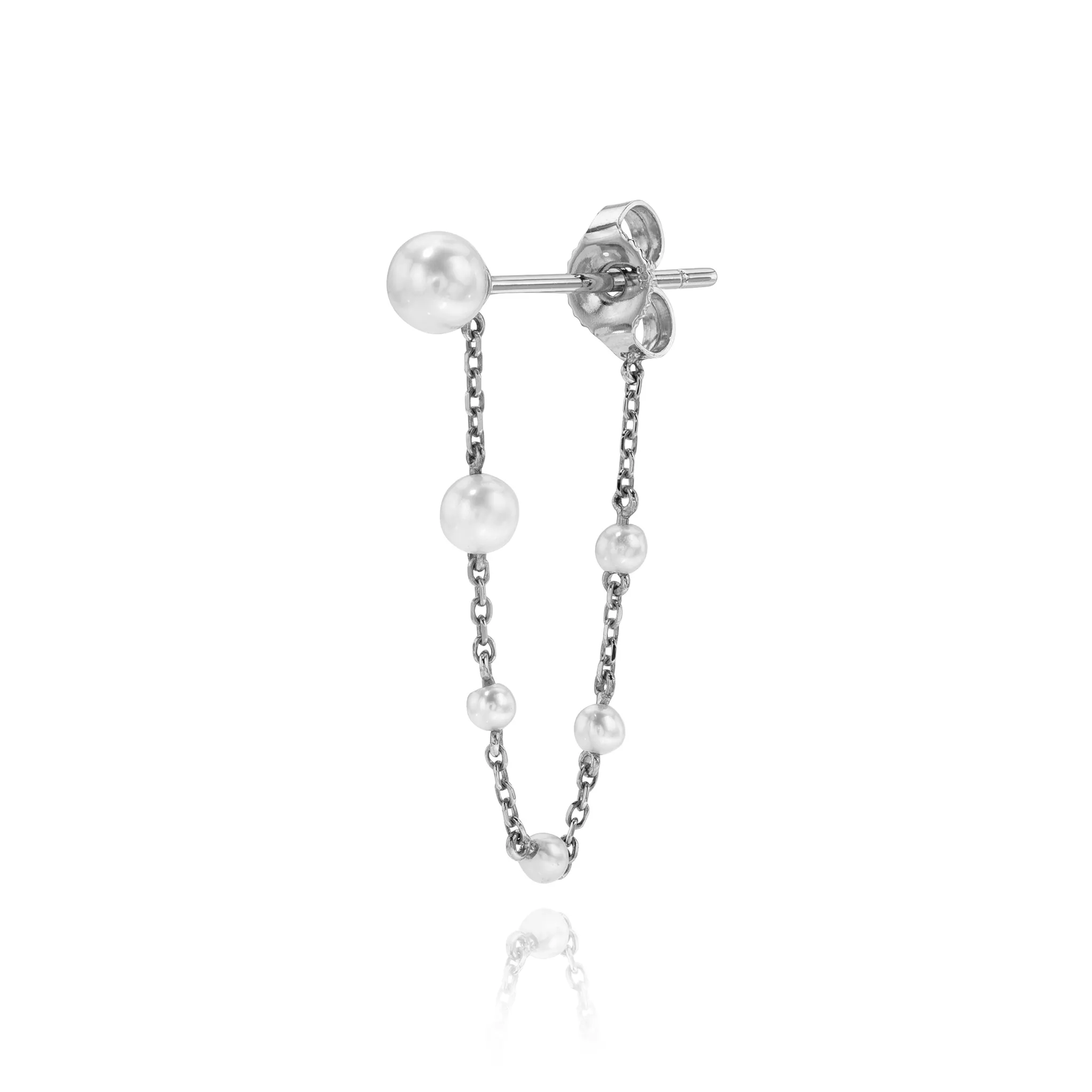 Orbit Pearl Chain Earring