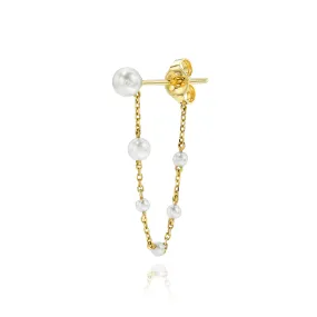 Orbit Pearl Chain Earring