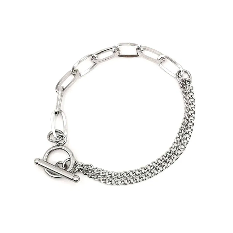 OT buckle flat wire stitching bracelet chain