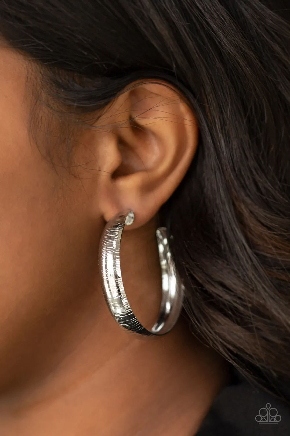 Paparazzi Hoop Wild Earrings Silver