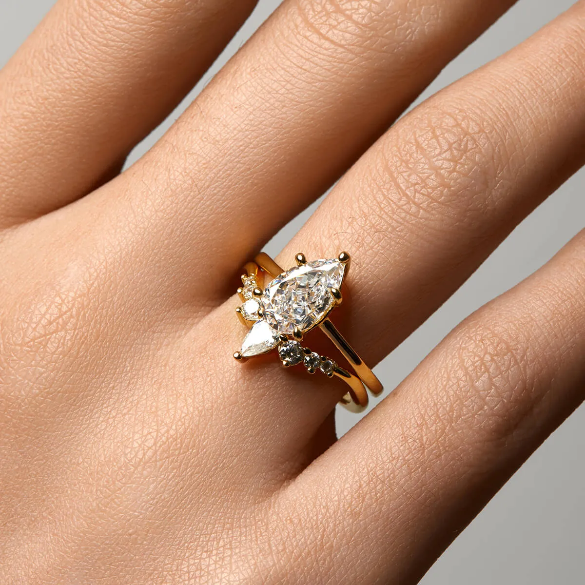 Pear Solitaire Ring