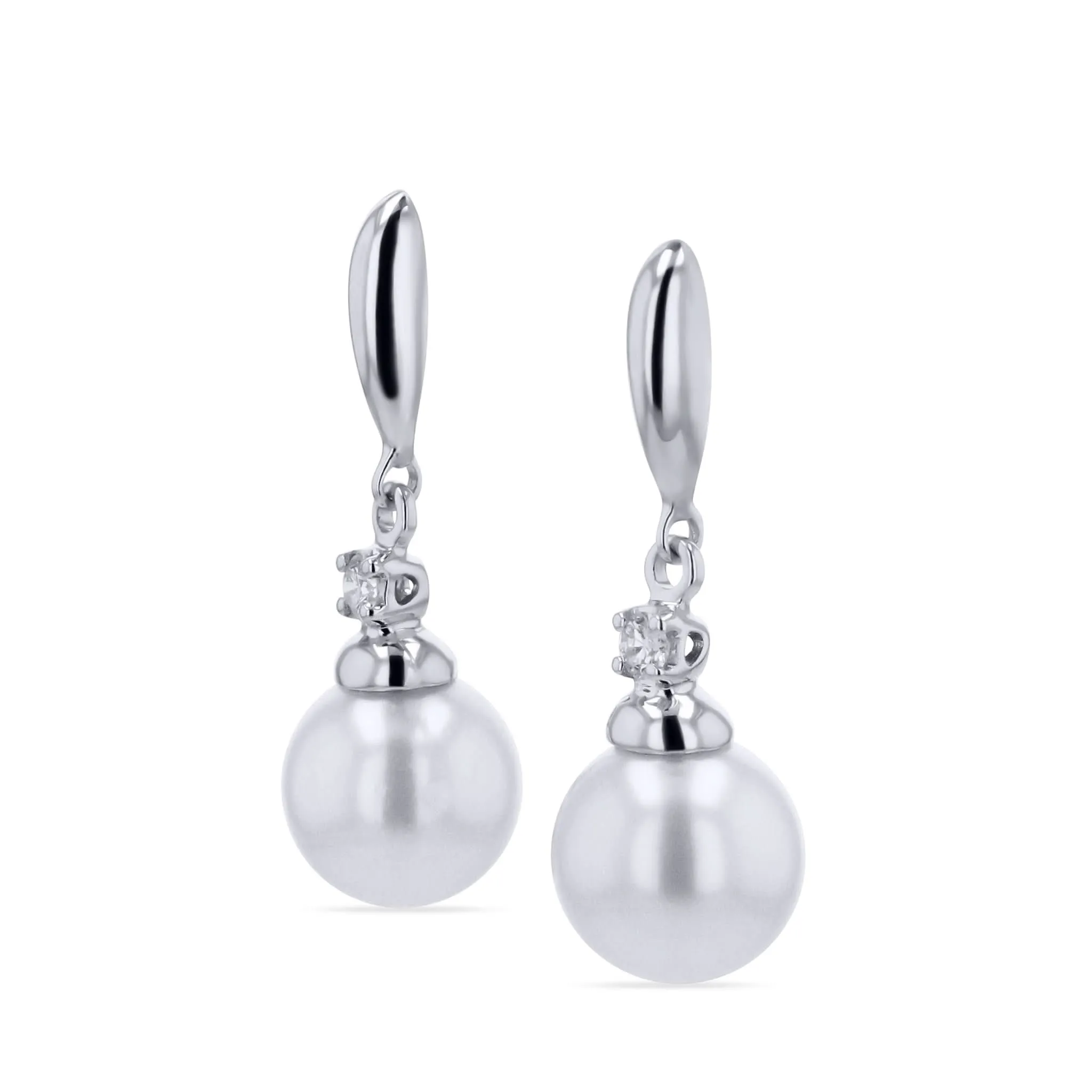 Pearl and Diamond-Accent Dangle Earrings