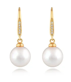 Pearl Drop Earrings Bella Gold Vermeil