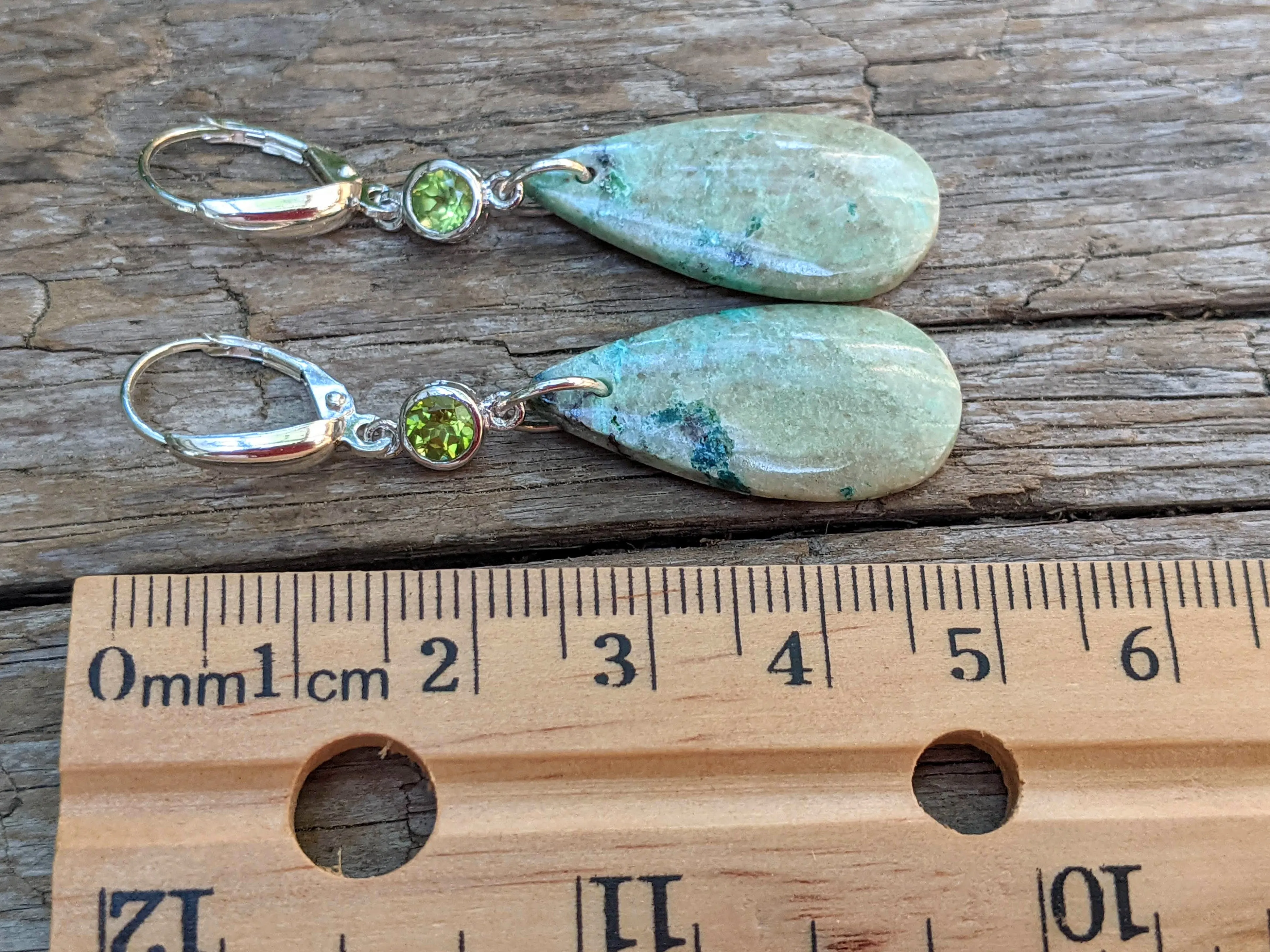 Peridot & Chrysocolla Gemstone Earrings