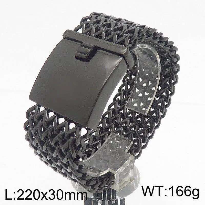 Personalized Fashionable Men's Titanium Steel Bracelet with Square Fish Scale Design