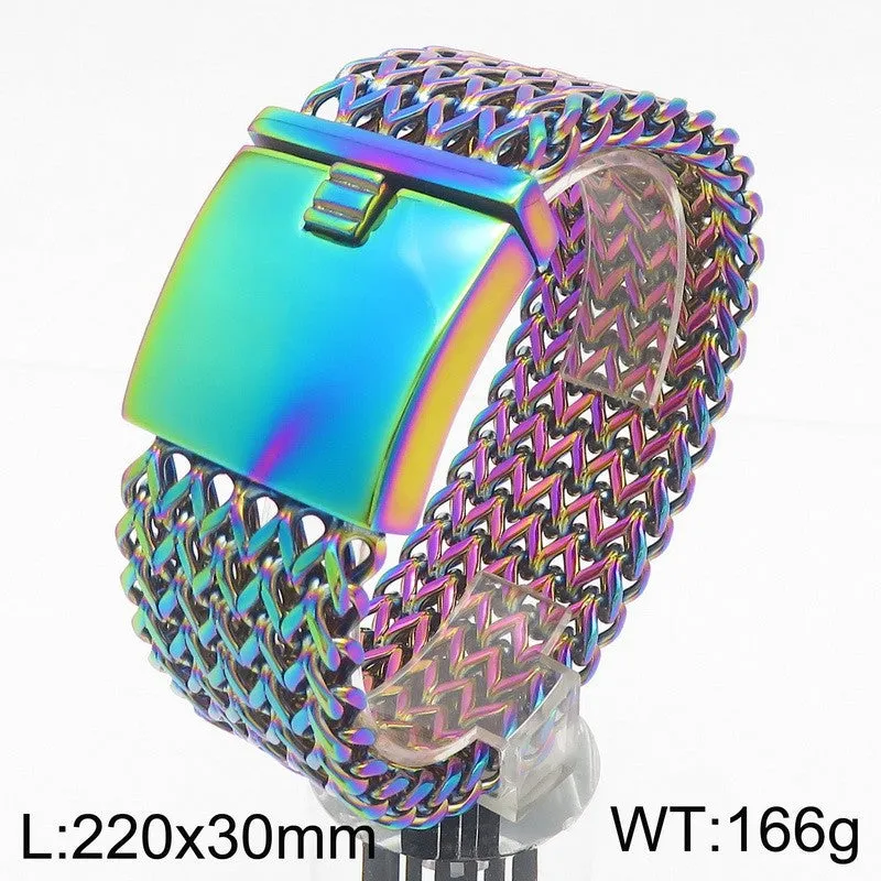 Personalized Fashionable Men's Titanium Steel Bracelet with Square Fish Scale Design