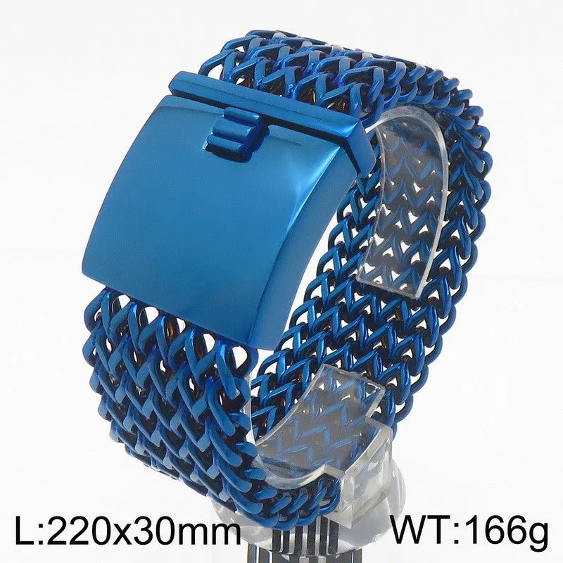 Personalized Fashionable Men's Titanium Steel Bracelet with Square Fish Scale Design