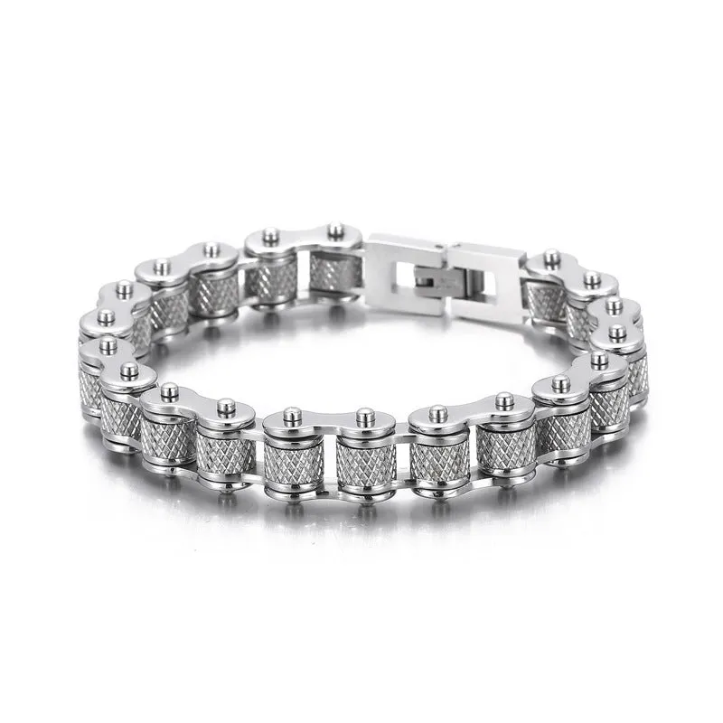 Personalized Titanium Steel Bicycle Chain Bracelet for Men - Trendy Locomotive Accessories