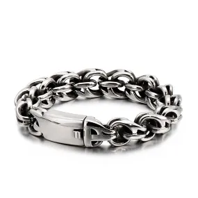 Personalized Trendy Titanium Steel Leaf Bracelet for Men - Retro Korean Style Stainless Steel Jewelry